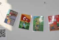 eude ogrencilerin kaleminden cumhuriyet ve ataturk karikaturleri sergilendi